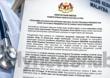 KKM Buka 750 Jawatan Tetap Pegawai Perubatan Di Sabah, Sarawak